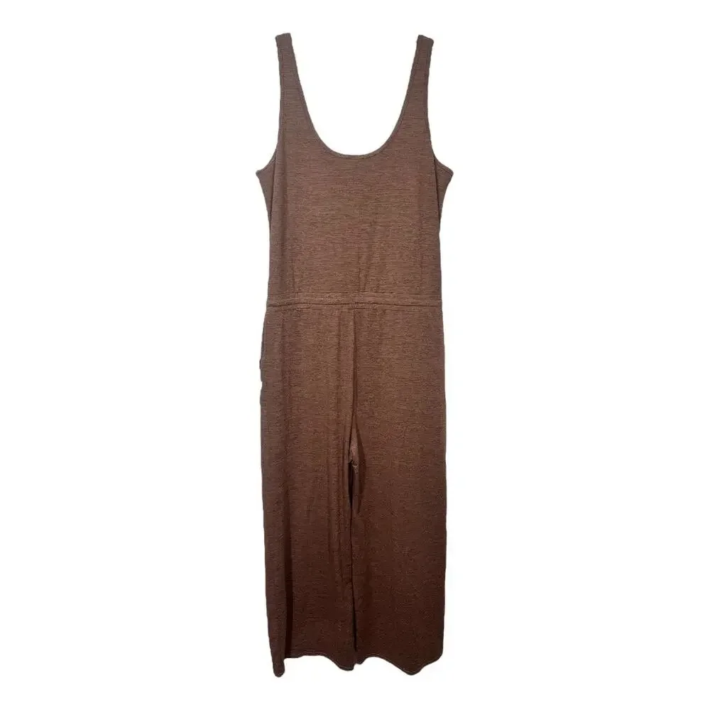 Vuori Falls Jumpsuit Almond Heather XL Wide Leg One Piece Athleisure Brown - Picture 5 of 11